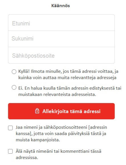 change.org käännös